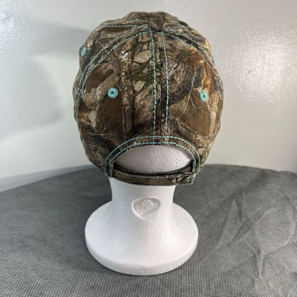 REALTREE Ladies Antler Camo Blue Teal Hat Cap Snapback Trucker BaseBall Hunting - Picture 5 of 8
